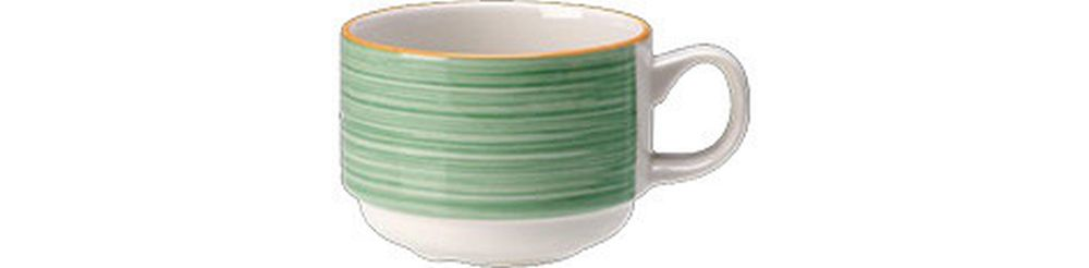 Steelite Tasse stapelbar 0,20 l weiß mit grünem Rio Green