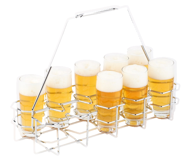 Bierglasträger 40 x 16,5 cm, H: 29 cm , Edelstahl