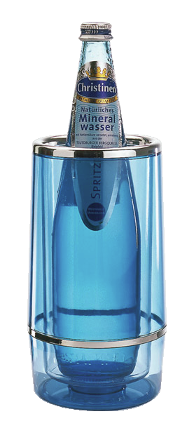 Flaschenkühler außen Ø 12 cm, H: 23 cm , Blau