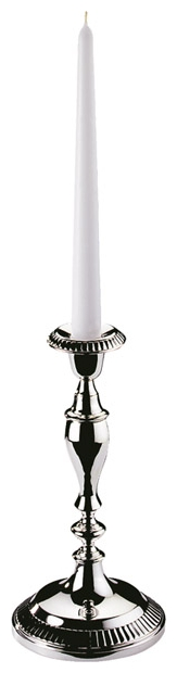 Kerzenleuchter, 1-flammig Ø 11 cm, H: 22 cm , Edelstahl
