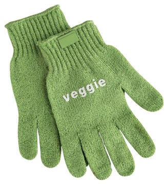 Gemüseputzhandschuh, grün für Gemüse VEGGIE