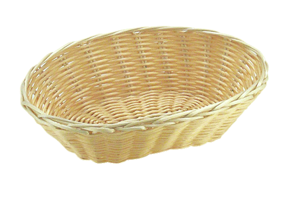 Brot- und Obstkorb, oval 18 x 12 cm, H: 7 cm , hellbeige
