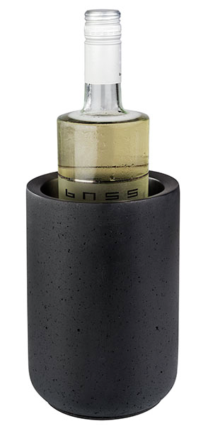 Flaschenkühler -ELEMENT BLACK- außen Ø 12 cm, H: 19 cm , Schwarz