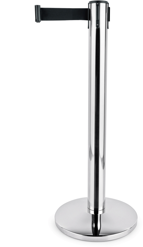 Abgrenzungspfosten Largeflex, hochglanzpoliert, 4,5 m, schwarz, Edelstahl