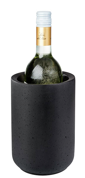 Flaschenkühler -ELEMENT BLACK- außen Ø 12 cm, H: 19 cm , Schwarz